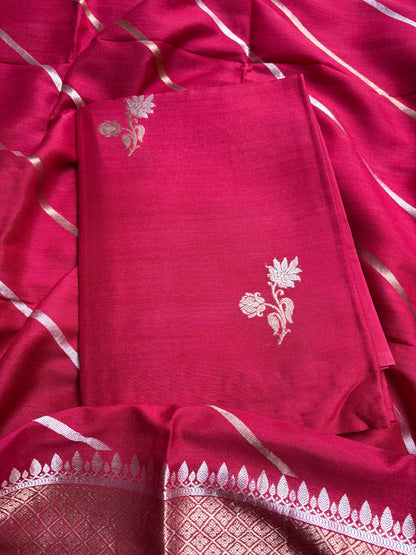Red moonga silk suit set