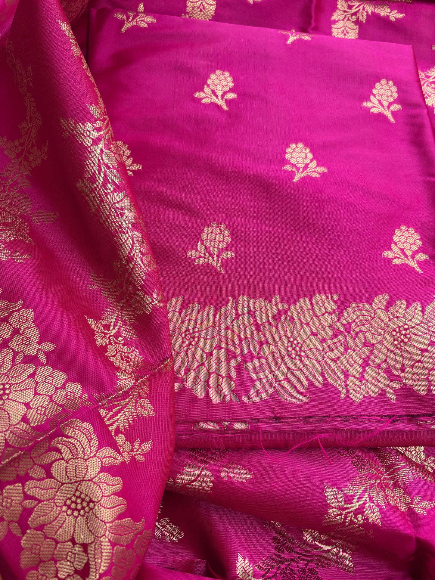 Pink premium Banarasi silk 3 piece suit set