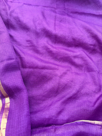 Purple Resham weaving suit with Kota Doria dupatta( Cc-04)