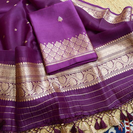 Purple Kora silk suit set