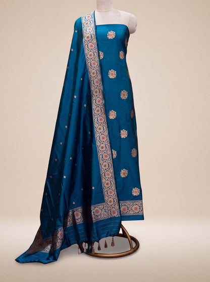 Blue katan by katan silk suit set