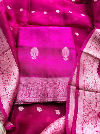 Magenta Chiniya kora suit set