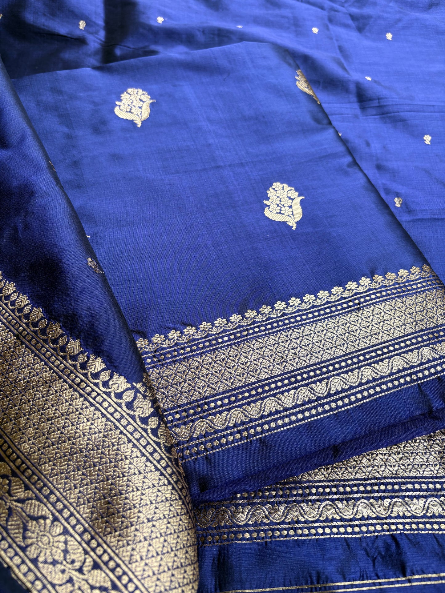 Blue katan by katan silk 3 piece suit set