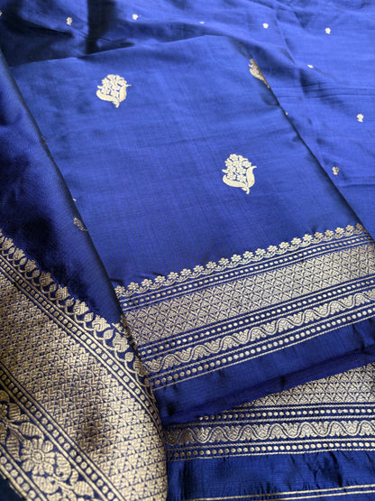 Blue katan by katan silk 3 piece suit set