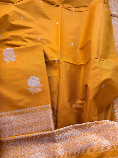 Gold katan by katan silk kadhwa suit set