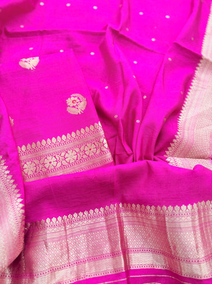 Pink Chiniya silk 3 piece suit