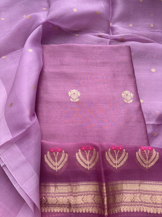 Lavender purple Chiniya silk suit set