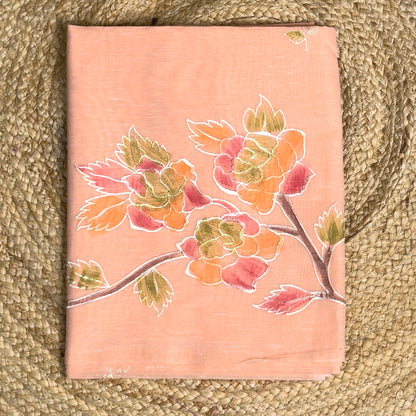 Peach linen cotton suit set
