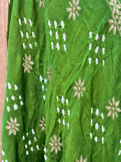 Green bandhani suit set