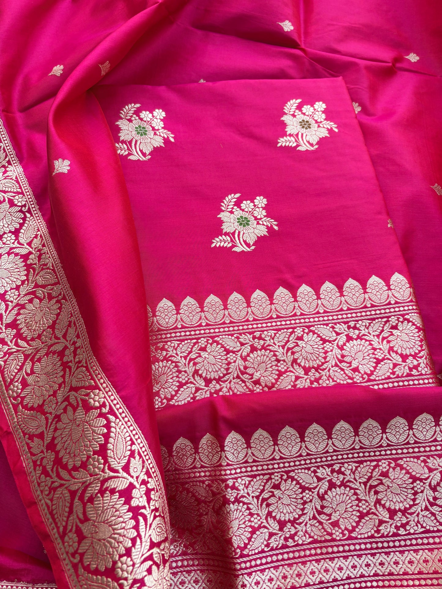 Pink katan by katan meenadar suit set