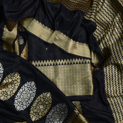 Black Katan by katan silk kadhwa suit set