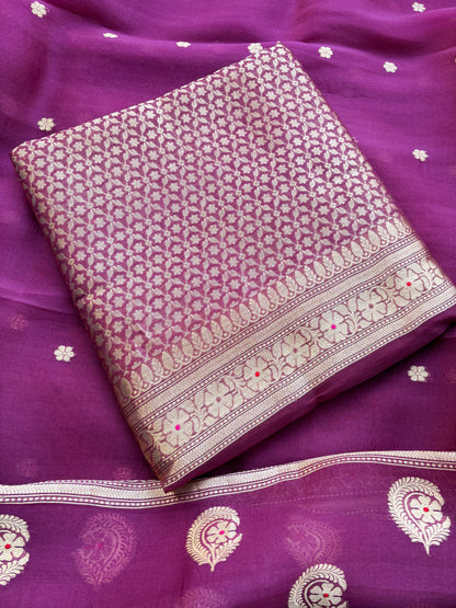 Purple kora brocade exclusive suit set