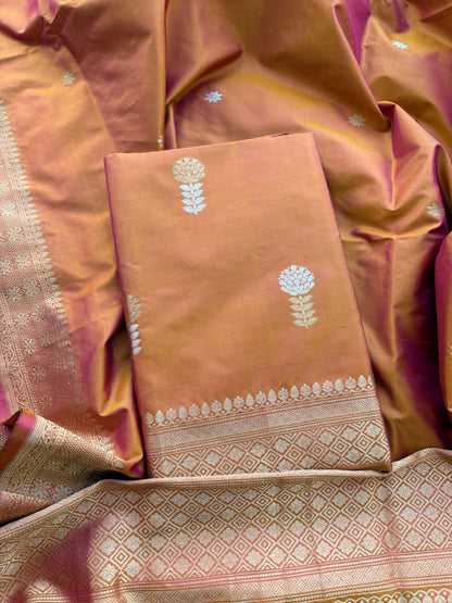 Rust katan by katan silk suit set