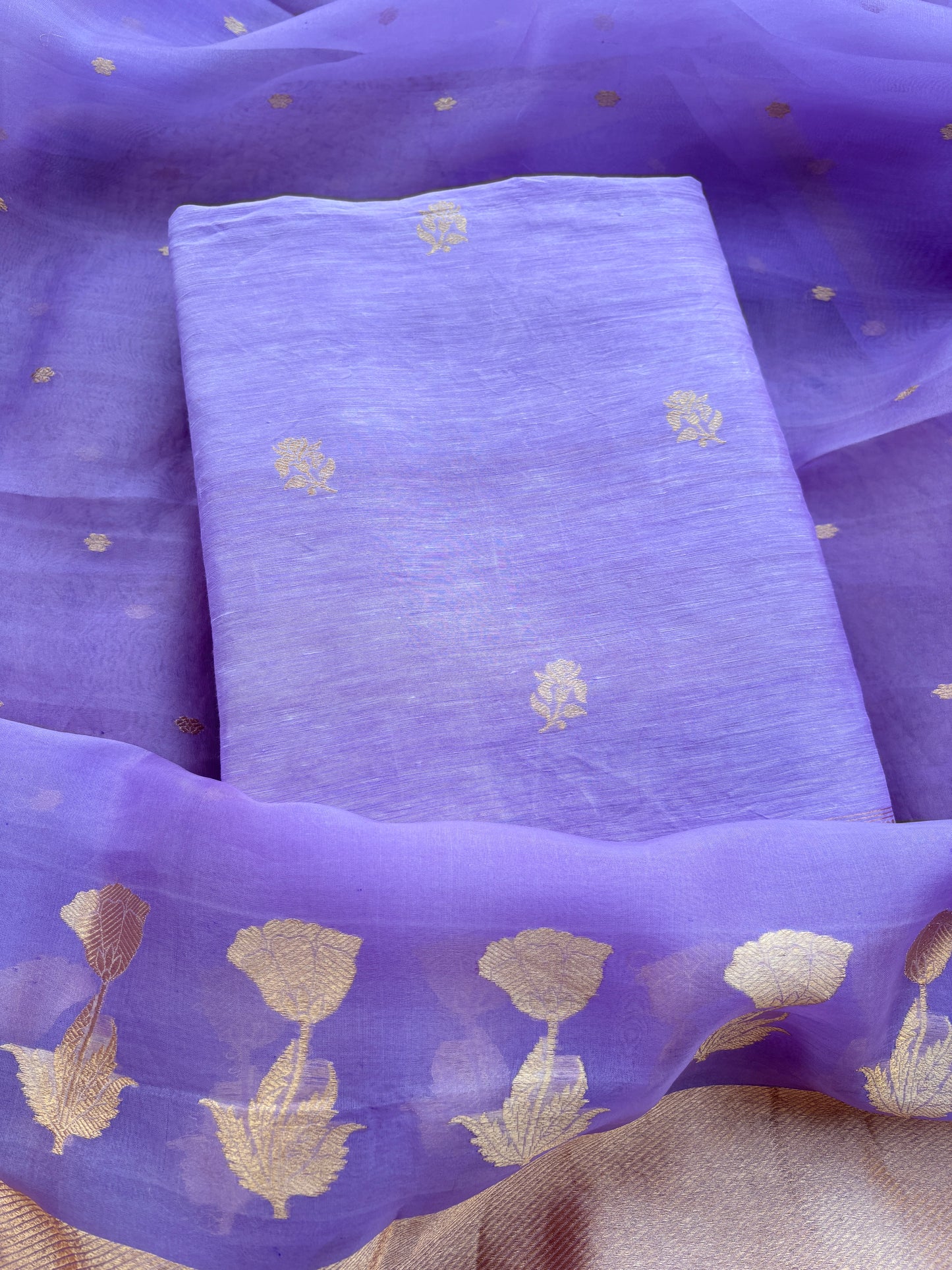 Lavender linen silk suit set