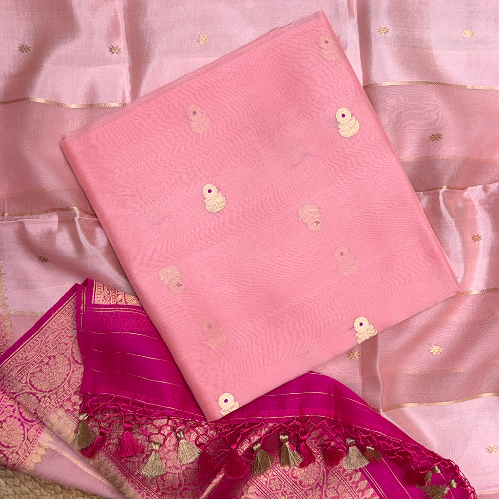 Pink kora shaded suit set