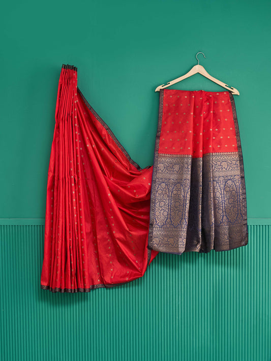 Orange heavy palla saree