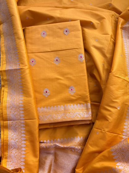 Yellow katan by katan kadhwa suit set
