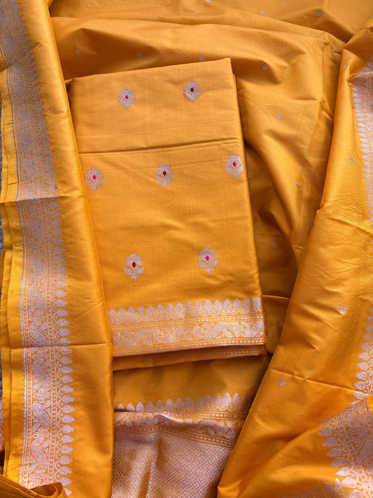 Yellow katan by katan kadhwa suit set