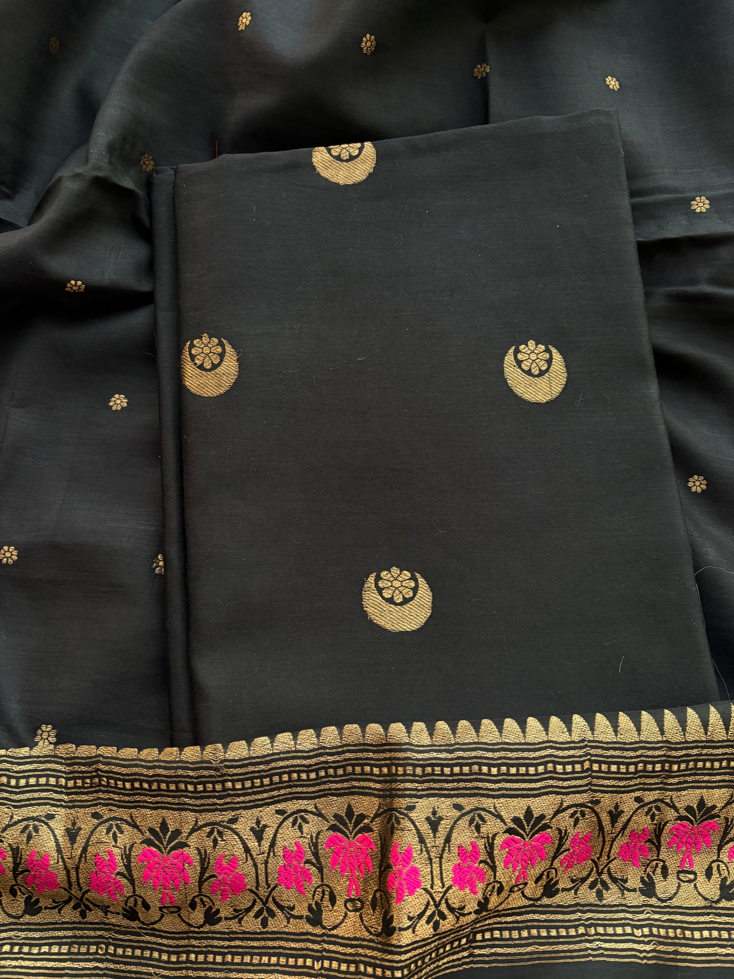 Black Chiniya silk chand tara suit set