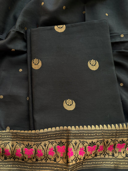 Black Chiniya silk chand tara suit set