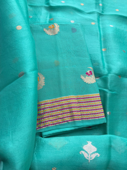 Blue Chiniya kora suit set