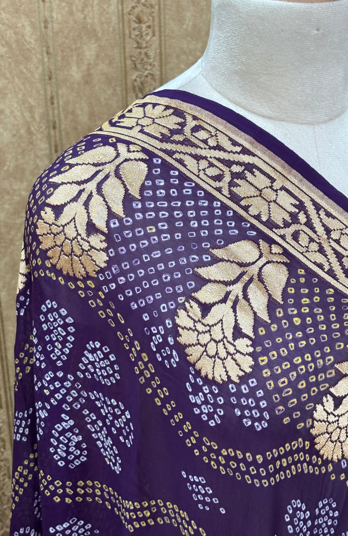 Lavender blue exclusive bandhani dupatta