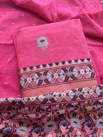 Pink Chanderi tilfi  weaving suit set