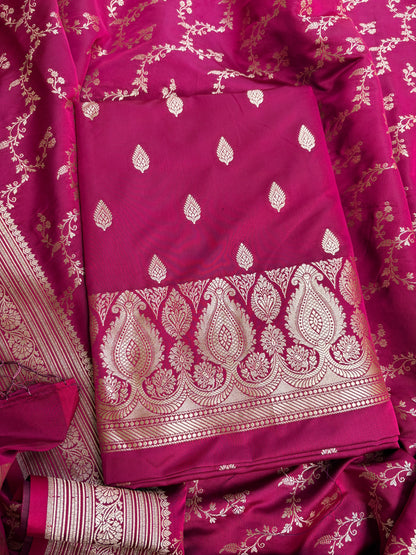 Wine mashru silk suit set