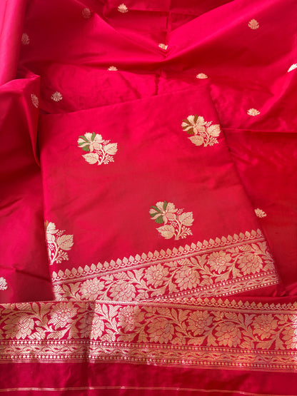 Red Katan by katan meenadar silk suit