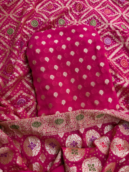 Pink Khaddi georgette 3 piece suit set