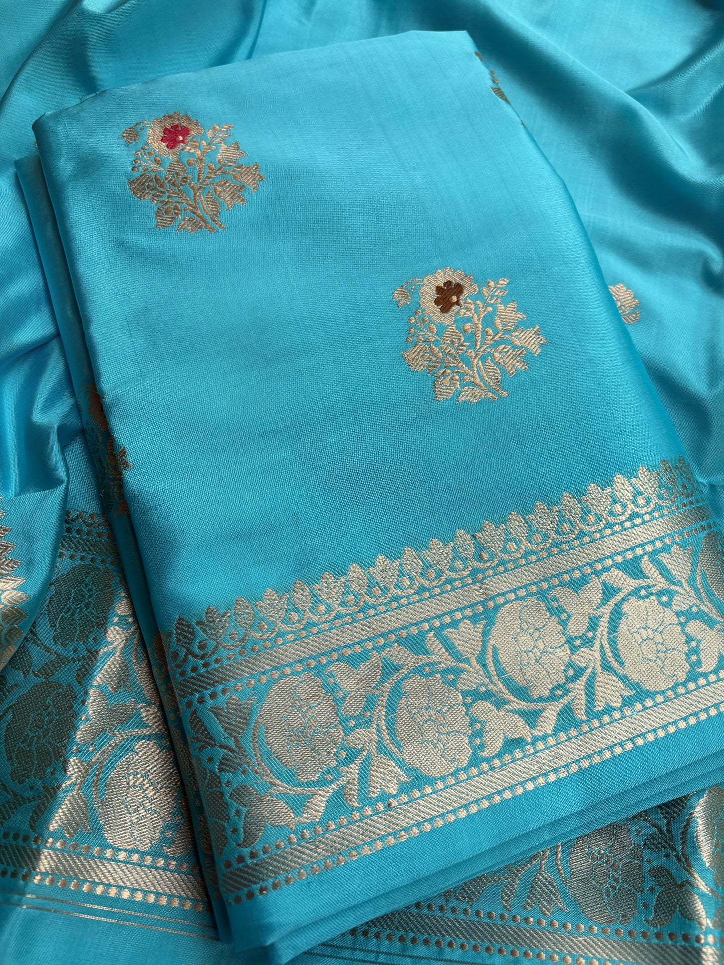 Blue katan by katan kadhwa meenadar suit set