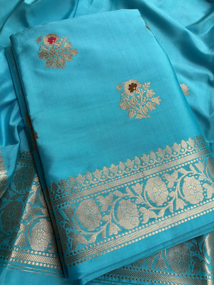 Blue katan by katan kadhwa meenadar suit set