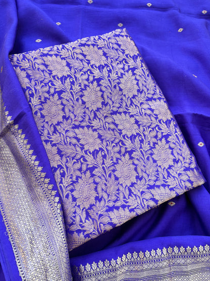 Purple mango silk kadhwa suit set