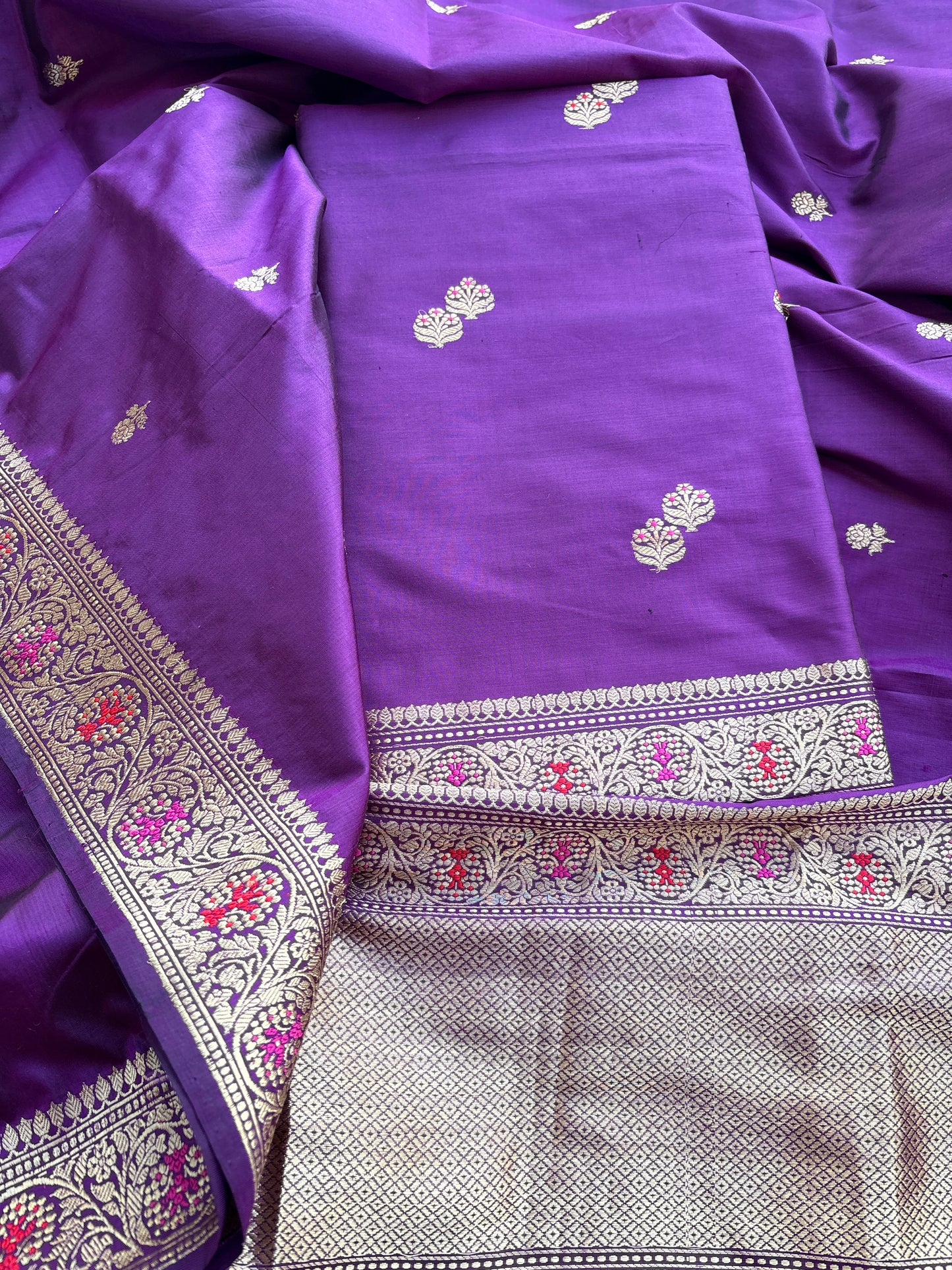 Purple katan by katan meenadar suit set