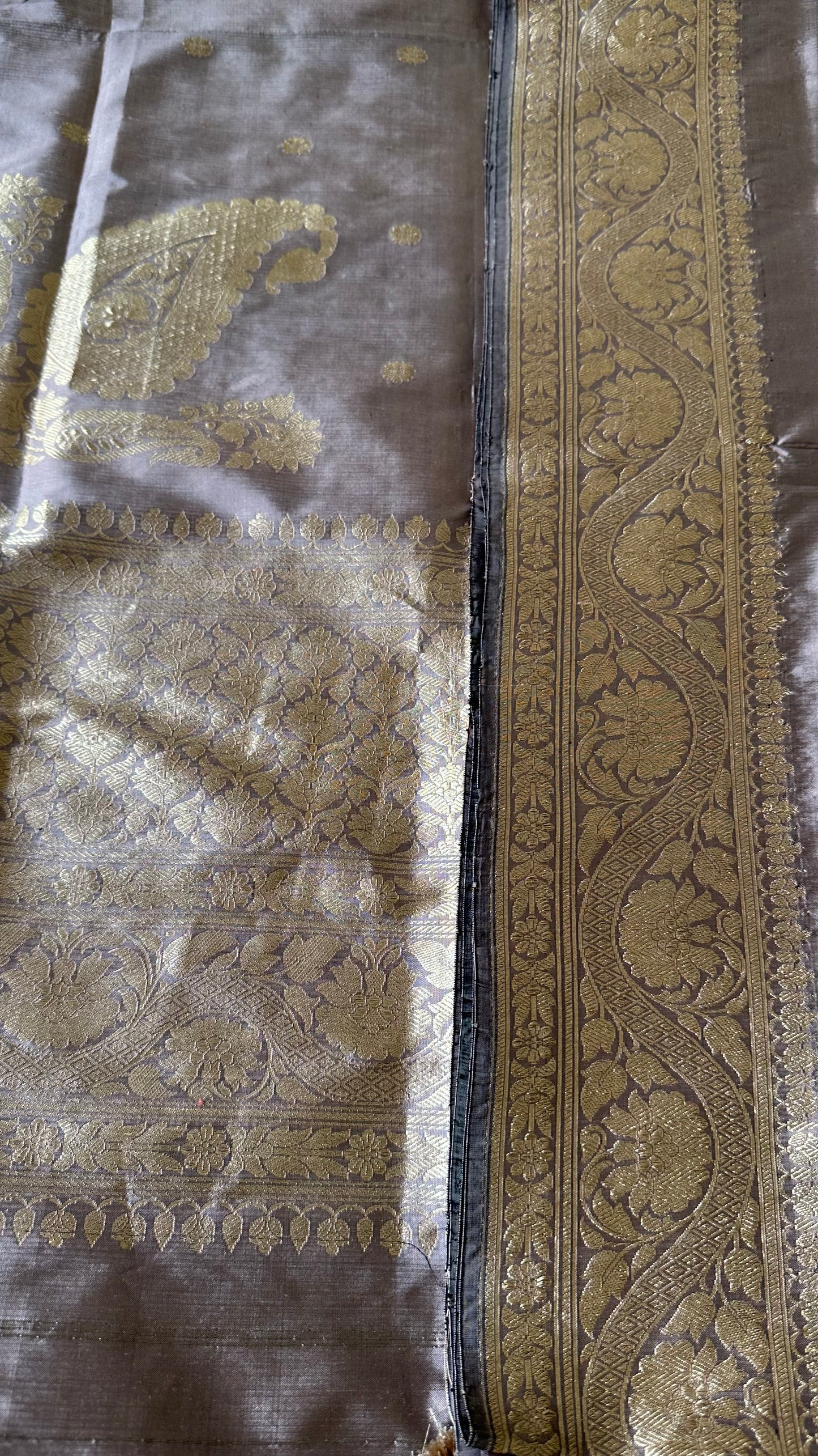 Nude color kadhwa katan silk dupatta