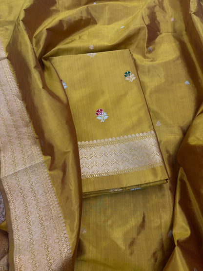 Mustard Katan by katan silk suit set
