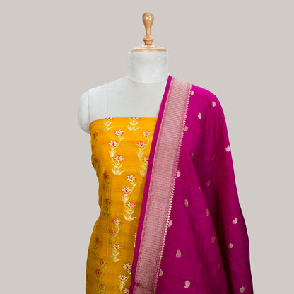Mustard rani pure cotton 3 piece suit set