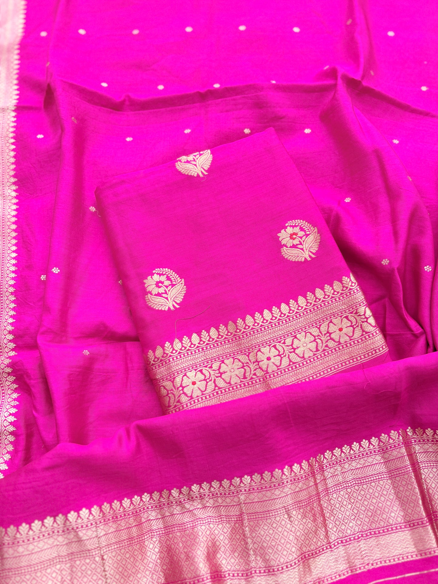 Pink Chiniya silk 3 piece suit
