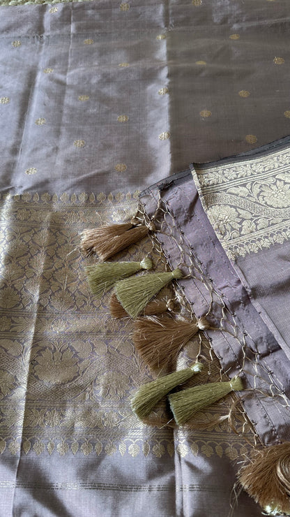 Nude color kadhwa katan silk dupatta