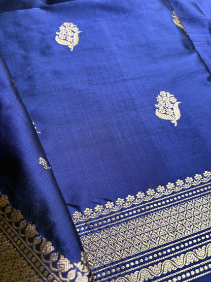 Blue katan by katan silk 3 piece suit set
