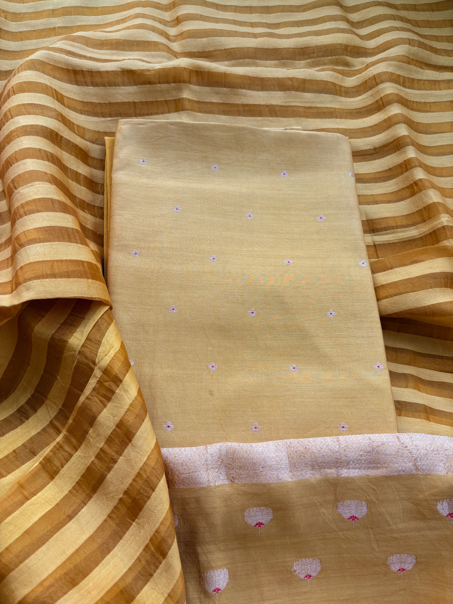 Yellow Chiniya silk suit set