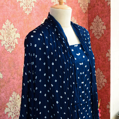 Blue bandhani suit set