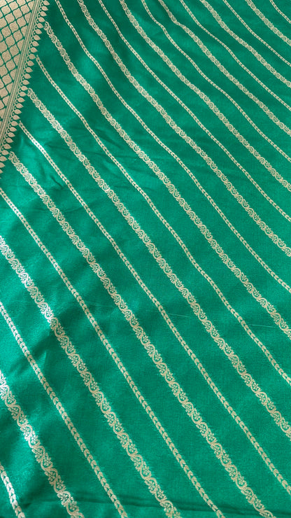 Green premium Banarasi silk dupatta