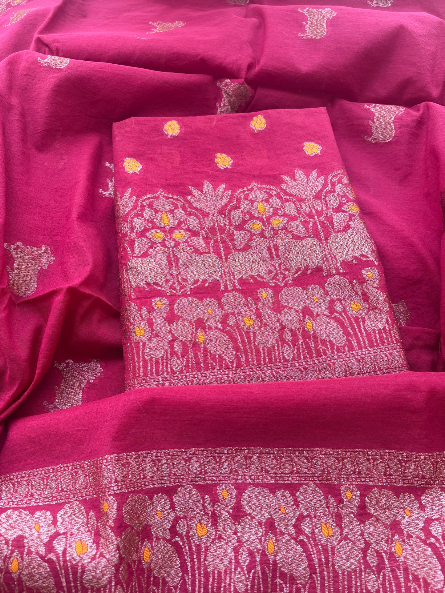 Maroon Nandi design Chanderi suit set(90)