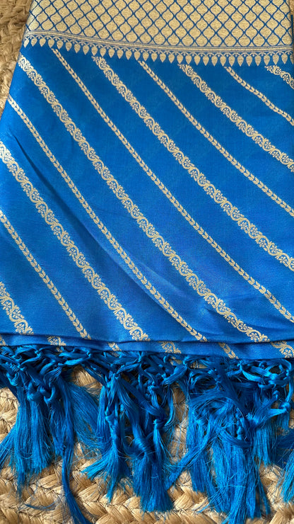 Blue premium Banarasi silk dupatta