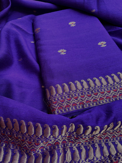 Purple moonga silk 3 piece suit set