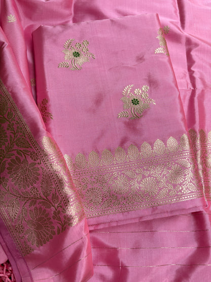 Pink Katan  by katan silk meenadar suit set