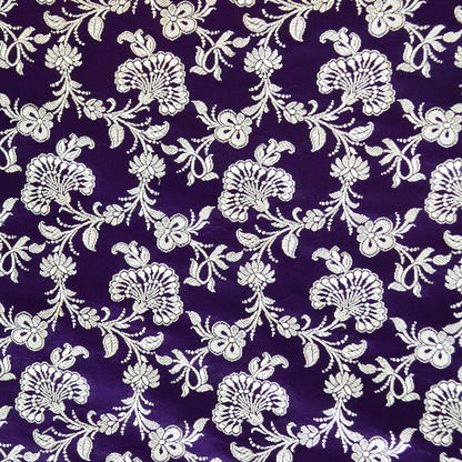Deep Purple katan  Silk jaal Saree