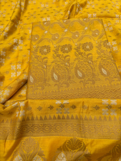 Yellow cotton 3 piece suit set