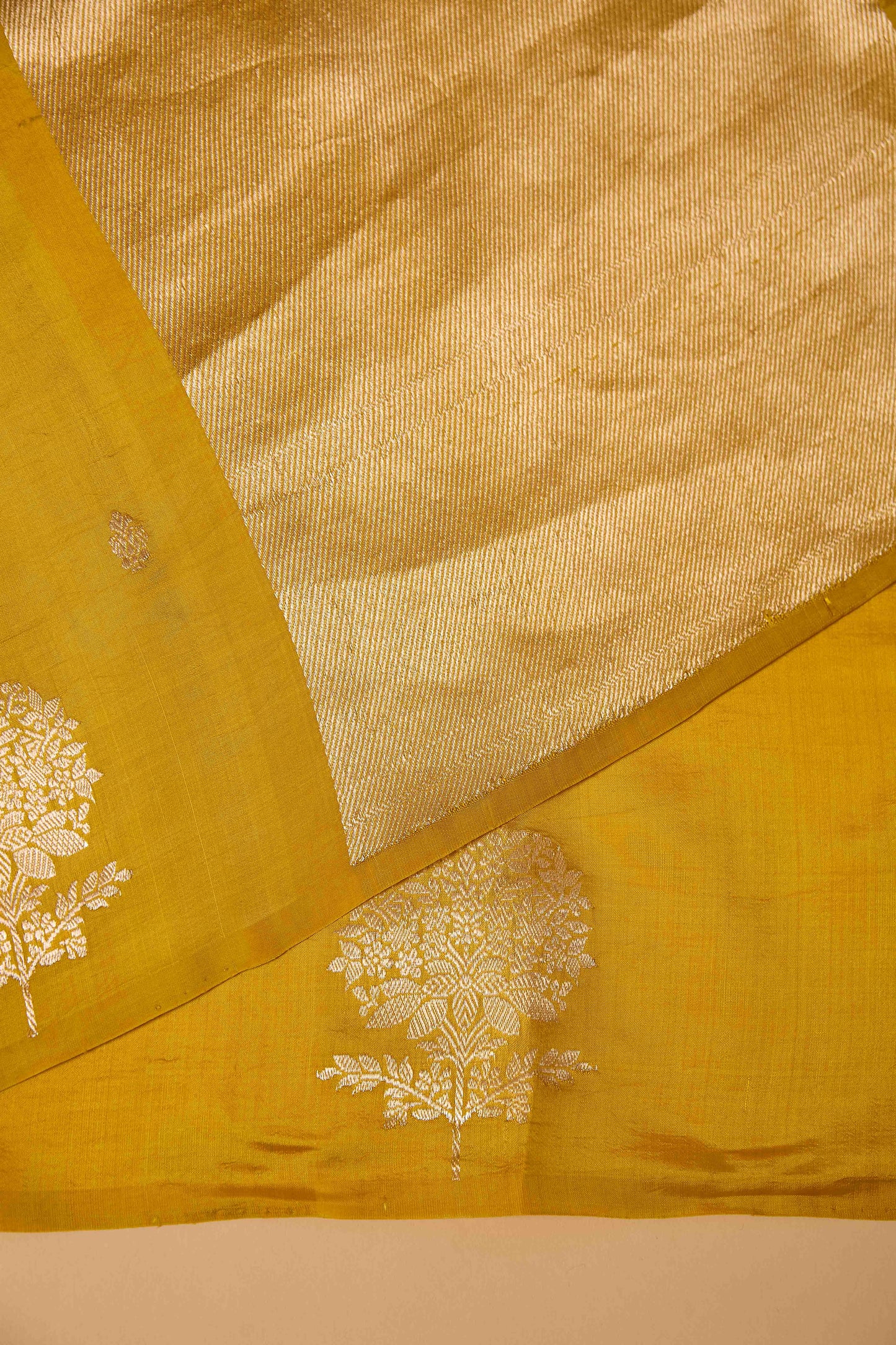 Mustard pure silk kadhwa saree